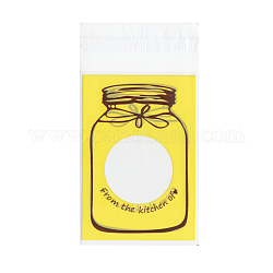 Rectangle OPP Cellophane Bags, Yellow, 13x6.9cm, Unilateral Thickness: 0.035mm, Inner Measure: 9.9x6.9cm, about 95~100pcs/bag