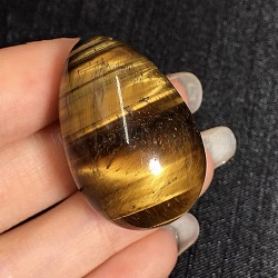 Piedra de palma con forma de huevo de ojo de tigre natural, huevo de pascua cristal curativo reiki piedra, herramientas de masaje, 30x20mm