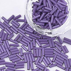 Boules de verre de peinture de cuisson au four, trou rond, support violet, 6~6.5x2mm, Trou: 0.8mm, environ 30000 pcs / sachet 