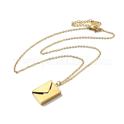 304 Stainless Steel Envelope Locket Necklaces, Swallow Pendant Necklace, Golden, 15.94 inch(40.5cm)