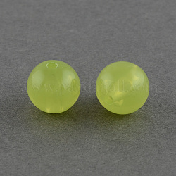 Perles en acrylique de gelée d'imitation, ronde, vert jaune, 8mm, Trou: 1.5mm, environ 1700 pcs/500 g
