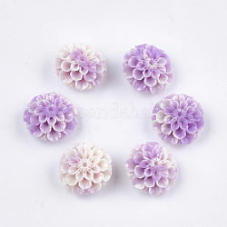 合成サンゴビーズ  染め  ハスの花  紫色のメディア  15x16x9.5mm  穴：1.4mm
