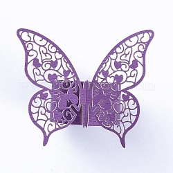 Butterfly Paper Napkin Rings, for Weddings Party Serviette Table Decoration, Purple, 6.7x21.3x0.03cm, Roll: 4.5cm
