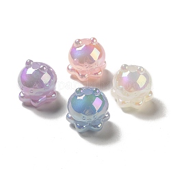Perle acriliche luminose, ab colore placcato, luccichio, polpo, colore misto, 17.3x16.1mm, Foro: 3.5 mm