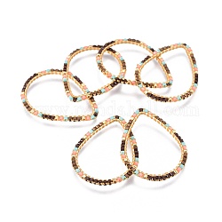 Miyuki & toho perles de rocaille japonaises faites à la main, avec anneaux en laiton, motif de tissage, larme, or, colorées, 25x34~35.5x1.6mm