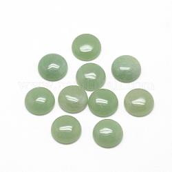 Естественный зеленый авантюрин кабошонов, полукруглые / купольные, 14x5~6 мм