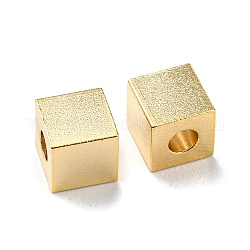 201 Stainless Steel Bead, Cube, Real 18K Gold Plated, 6x6x6mm, Hole: 2.5mm