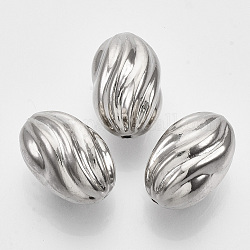 Ccb Kunststoff-Perlen, Twist Oval, Platin Farbe, 20x14x12.5 mm, Bohrung: 1.2 mm, ca. 235 Stk. / 500 g