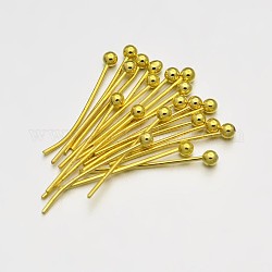 Brass Ball Head Pins, Golden, 22mm, Pin: 0.6mm, 22 Gauge, about 7140pcs/500g