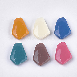 Perles acryliques opaques, pentagone, couleur mixte, 25.5x18x7mm, Trou: 1.5mm