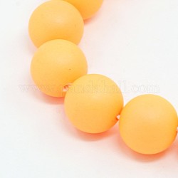 Round Shell Pearl Frosted Beads Strands, Gold, 6mm, Hole: 1mm, about 67pcs/strands, 15.7 inch