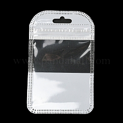 プラスチック包装のジップロック袋  トップセルフシールパウチ  窓付き  長方形  ホワイト  11x7x0.24cm