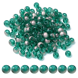 6/0 Transparent Glass Seed Beads, Round Hole, Rondelle, Dark Blue, 4~4.5x3~4mm, Hole: 0.8~1.5mm, 10g/box