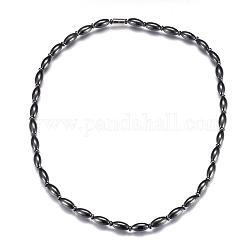 Magnétiques colliers de perles d'hématite synthétique, avec fermoir magnétique, 20.2 pouce (51.5 cm)