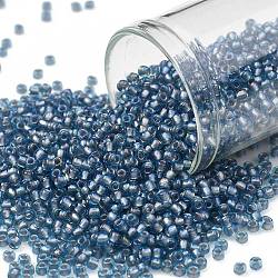 TOHO Round Seed Beads, Japanese Seed Beads, (277) Inside Color Aqua/Lavender Lined, 11/0, 2.2mm, Hole: 0.8mm, about 1110pcs/10g