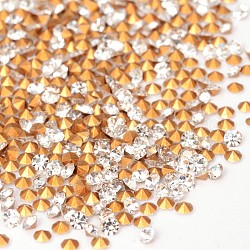 バックメッキAAAダイヤモンドガラスはラインストーンを指摘しました  模造チェコラインストーン  クリスタル  1.9~2mm  約1440個/袋