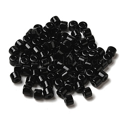 Abalorios acrílicos opacos, columna, negro, 6.5x5mm, agujero: 2.2 mm