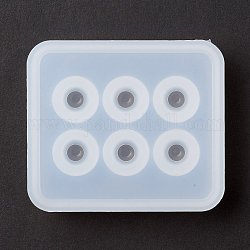 Moules en silicone bricolage globe sphère, moules de résine, pour la résine UV, fabrication de bijoux en résine époxy, rectangle, blanc, 80.5x69.5x18mm, diamètre intérieur: 7.5 mm