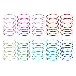 Fabbricazione regolabile del braccialetto del ferro, braccialetto di coppia, colore misto, 1.5mm, diametro interno: 2-3/8 pollice (6.1 cm), 10 colori, 5 pz / colore, 50 pc / set