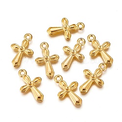 Alloy Pendants, Cross, Golden, Lead Free and Cadmium Free, 19.5x12x2mm, Hole: 1.5mm