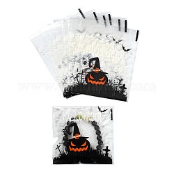 Sacchetti di plastica cellofan rettangolo, per halloween, nero, 13x10cm, 