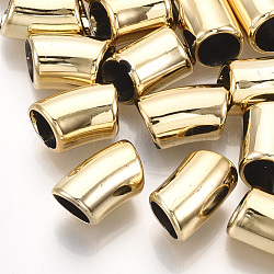 Placcatura uv perline di plastica abs, curvo, tubo, oro placcato, 15x9.5x9mm, Foro: 7 mm