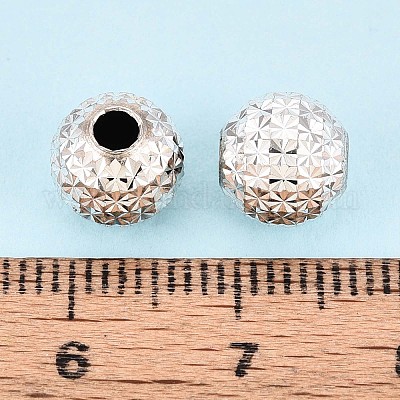 Strukturierte 925 Sterling Silber Perlen&nbsp;STER-T008-44S-01-1