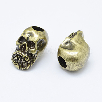 Antique Brass Skull Beads 5x7mm 24 Strand SKU-MB-101-AB