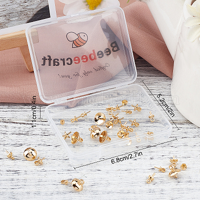  Beebeecraft 1 Box 40Pcs Pinch Bails for Pendants, 18K