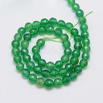 Chapelets de perles en agate d'onyx vert naturel&nbsp;G-G580-6mm-23-1