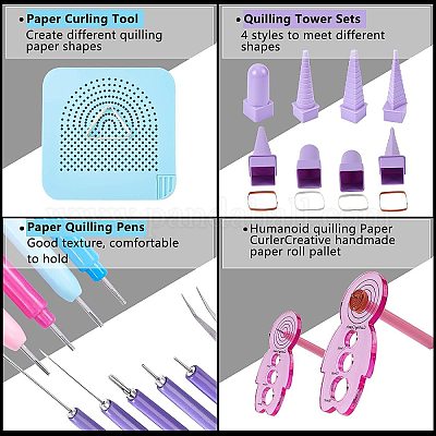 Uxcell Paper Strip Quilling Tool Set Slotted Needle Pens Comb Curling  Rolling, 5 Pack
