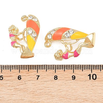 Legierung Emaille Strass Anhänger&nbsp;FIND-B062-10G-1