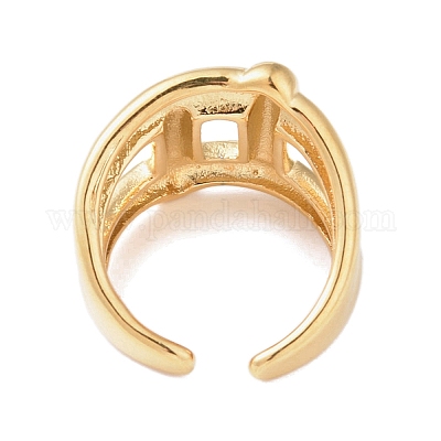 Polsino aperto in ottone&nbsp;RJEW-R143-01G-G-1