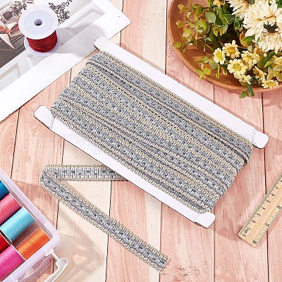 Shop GORGECRAFT 15.3 Yards Sliver Gimp Braid Trim 0.8 Inch Polyester Fabric  Sewing Ribbon Fringe Upholstery Metallic Basic Trim Curtain Slipcover Woven  Trimmings Decorative for DIY Crafts Jewelry Costume for Jewelry Making 