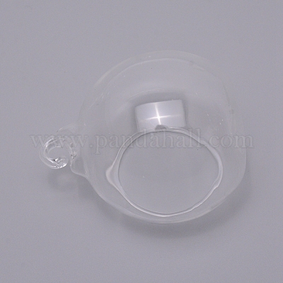 ガラス製の吊り下げ花瓶 フラットベース ラウンド 透明 59.5x51.5x69.5mm 穴：6mmと37mmの通販 -  PandaHall（パンダホール）