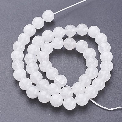 Chapelets de perles de jade blanche naturelle&nbsp;GSR10mmC138-1