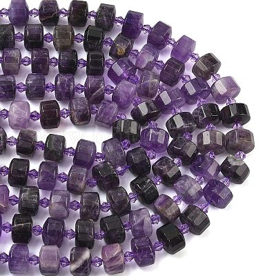 Natürlichen Amethyst Perlen Stränge&nbsp;G-G453-G05-7x12mm-1
