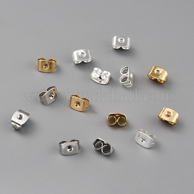 Soft Silicone Earring Backs for Studs, Gold Belt Clear Rubber