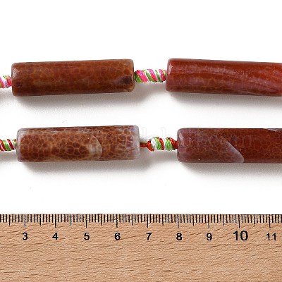 Hilos de cuentas de ágata natural craquelada al fuego (teñidas y calentadas)&nbsp;G-A312-A03-01-1