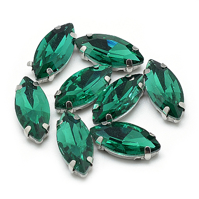 Crystal Iridescent Green 16x12mm Faceted Oval Chinese Crystal Glass Beads  per Strand