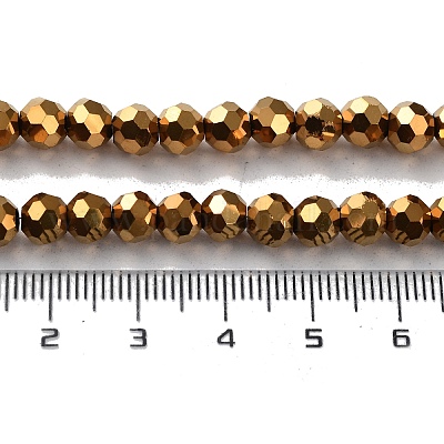 Chapelets de perles en verre électroplaqué&nbsp;EGLA-R042-6mm-03-1