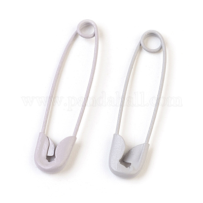 Iron Safety Pins, White, 30x7x2mm, Pin: 0.7mm