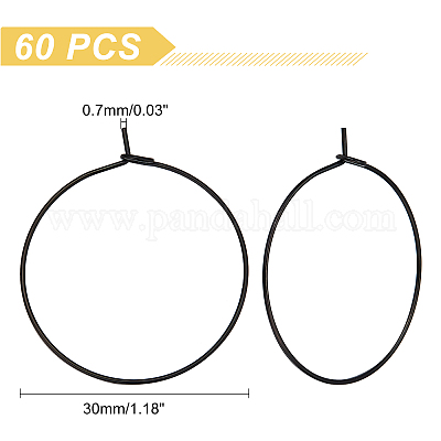60 Orecchini A Cerchio In Acciaio Inox 316L, 15mm, 30 Argento E 30 Oro, Per Donna E Fai-da-te, Antiruggine