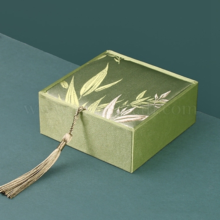 Box aus Bambusblattbrokat und Satin im chinesischen Stil PW-WG65017-16-1