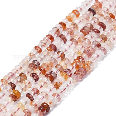 Brins de perles de quartz hématoïde rouge naturel/quartz ferrugineux G-K245-B07-01-1