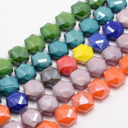 Eletroplate Glass Beads Strands EGLA-J109-M-1