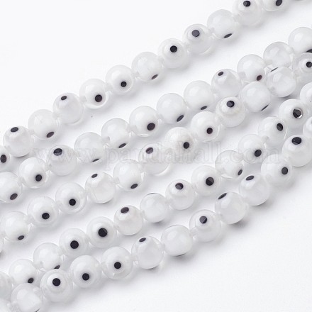 Chapelets de perles vernissées manuelles LAMP-J082-07-6mm-1