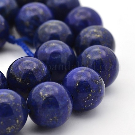Chapelets de perles rondes naturelles en lapis-lazuli teinté G-G735-06-10mm-1