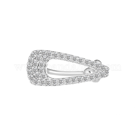 Серьги-клипсы из латунного микро-паве с прозрачными фианитами PW-WGBAA4E-01-1