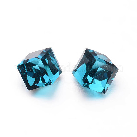 Faceted Cube Glass Cabochons X-GGLA-L007A-17-1